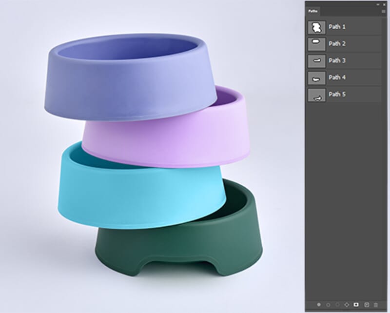 After plastic dog bowl product photo with clipping path for professional ecommerce use.