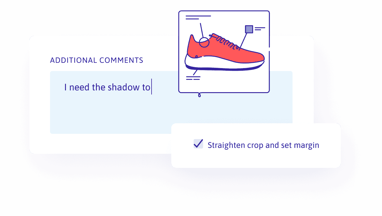Order form with customization options for shadow adjustments, cropping, and resizing to complete the image editing process.