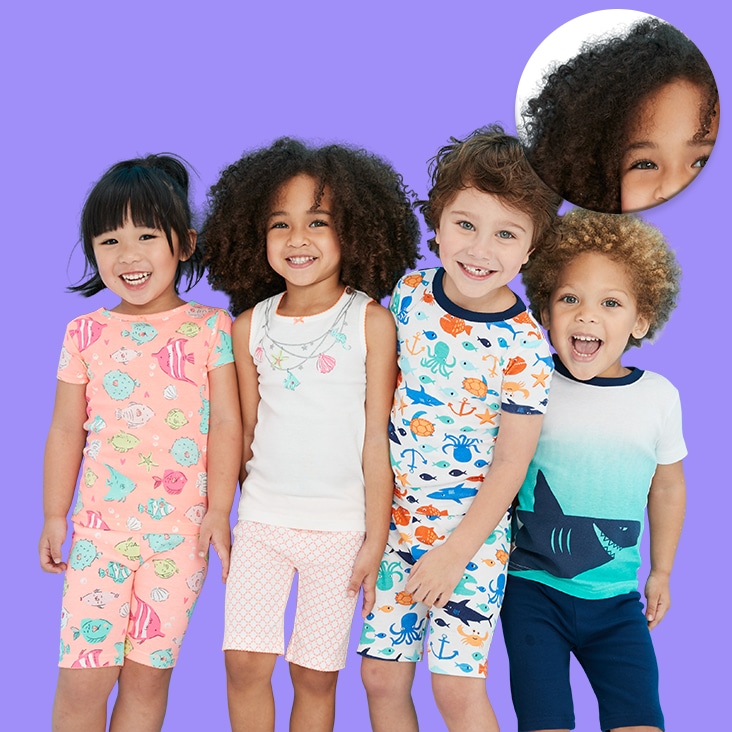 Complex image masking applied to a group of kids with curly and straight hair, ensuring precise edge detailing and background removal.