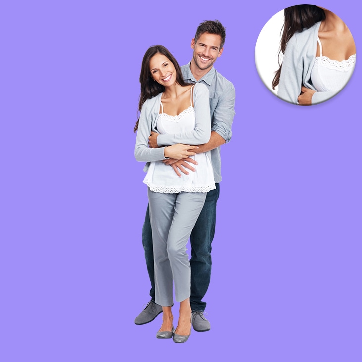 Medium complexity image masking applied to a couple's portrait, ensuring precise detailing and clean background removal.