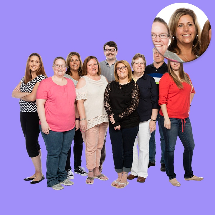 Super complex image masking applied to a group portrait, ensuring precision in hair and clothing details with seamless background removal.