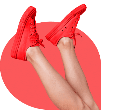 Red sneakers with a clean background, showcasing Path’s expertise in delivering pixel-perfect and ready-to-use images.