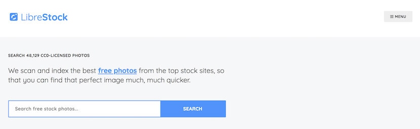 LibreStock search tool for free CC0-licensed photos from top stock sites
