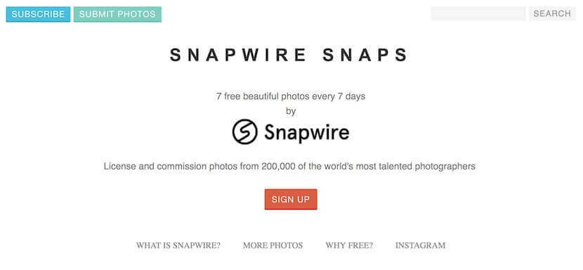 Snapwire Snaps offers 7 free photos every week from a global community of photographers