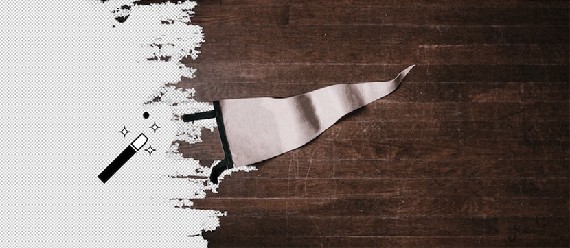 Fabric product with background partially removed, revealing transparency for editing.
