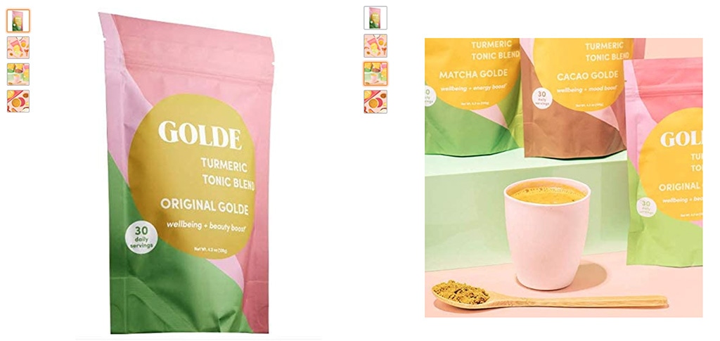 Example of main and supplementary product images for Amazon listings