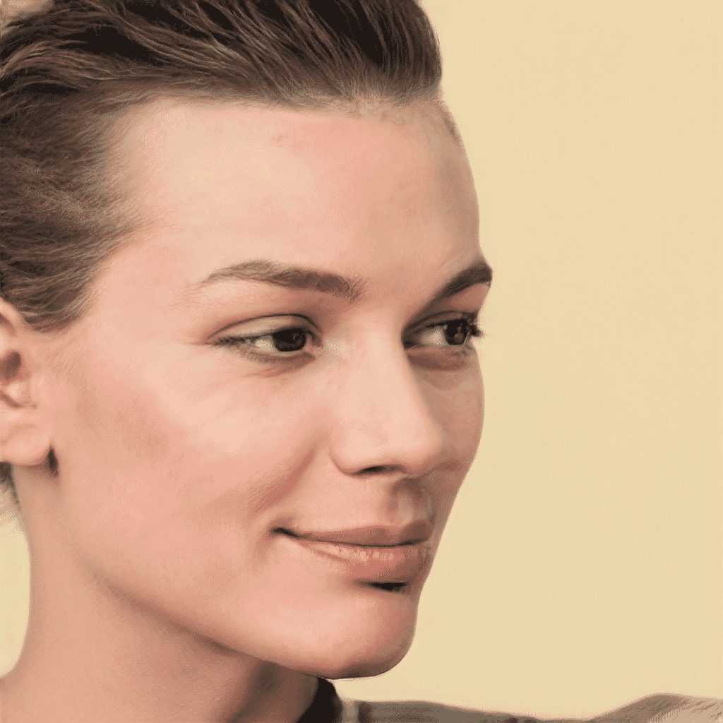 Close-up portrait of a woman showcasing the results of AI photo editing techniques