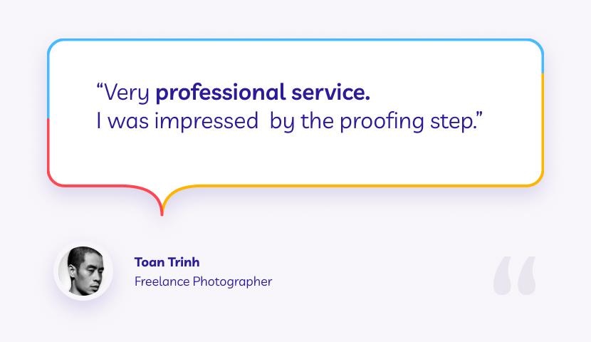 Testimonial from freelance photographer praising Path’s professional clipping path service and proofing process.