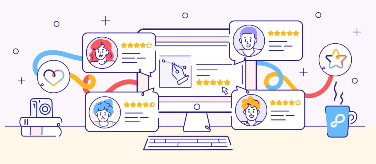 Illustration of genuine vs. fake reviews for clipping path services, emphasizing authenticity detection techniques.