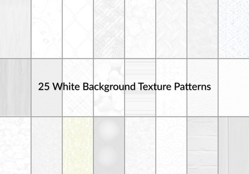 Grid of 25 white background texture patterns for enhancing ecommerce website design