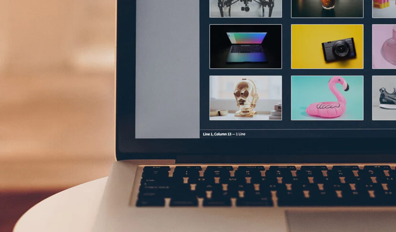 Organized digital asset management system for product photography, enabling easy file access, sharing, and version control.