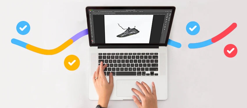 Checklist with 11 steps for perfect product photo editing, ideal for desk reference
