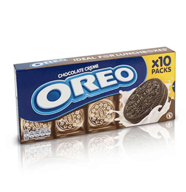 Clipping path cost for an Oreo box with and without a mirror effect, showing price increase for added reflection.