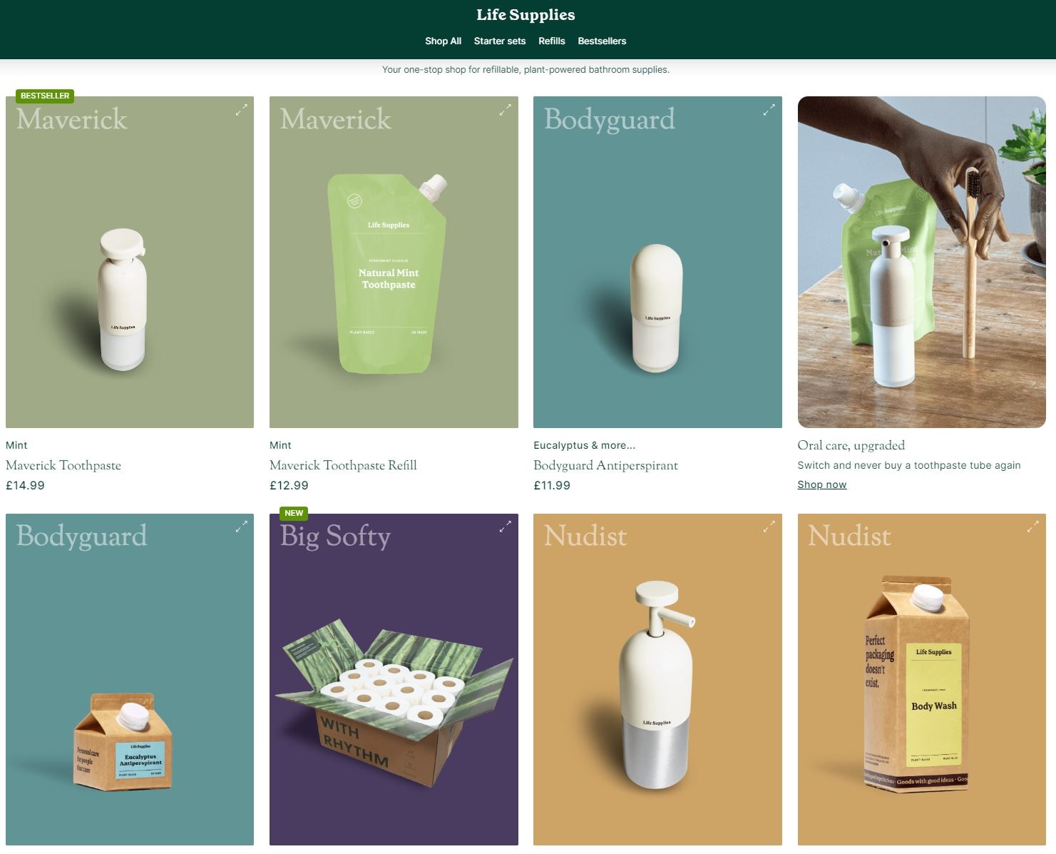 Grid of different color palettes used in branding for inspiration