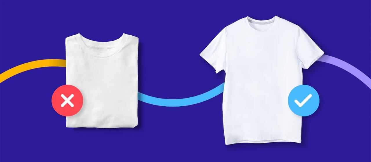 Apparel product using ghost mannequin effect for enhanced presentation and professional appeal.