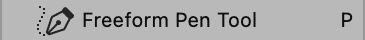 Photoshop Freeform Pen Tool icon with shortcut key "P" shown in toolbar.