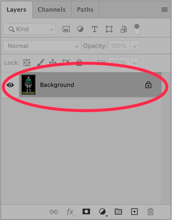 Layers pop-up menu from Photoshop, showing Background layer