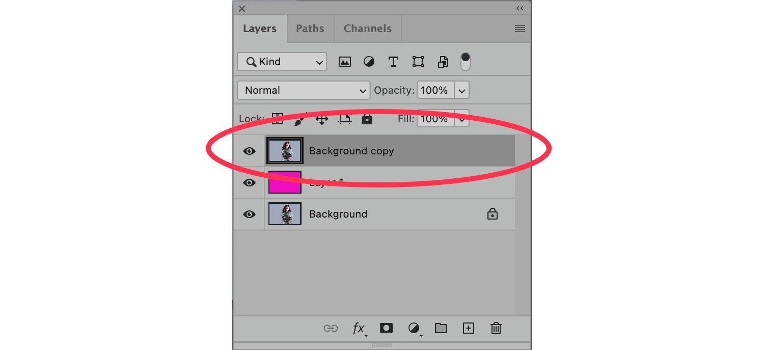 Photoshop Layers panel with Background copy layer selected and Protect Foreground Color option enabled in Background Eraser Tool settings.