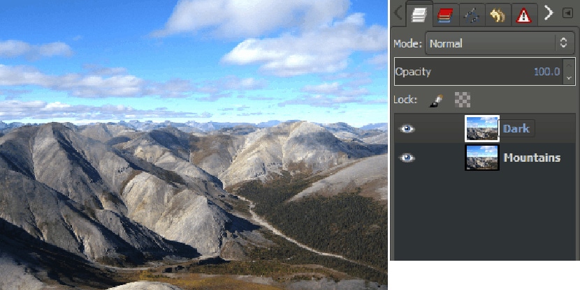 Screenshot of GIMP interface featuring photo editing and manipulation tools
