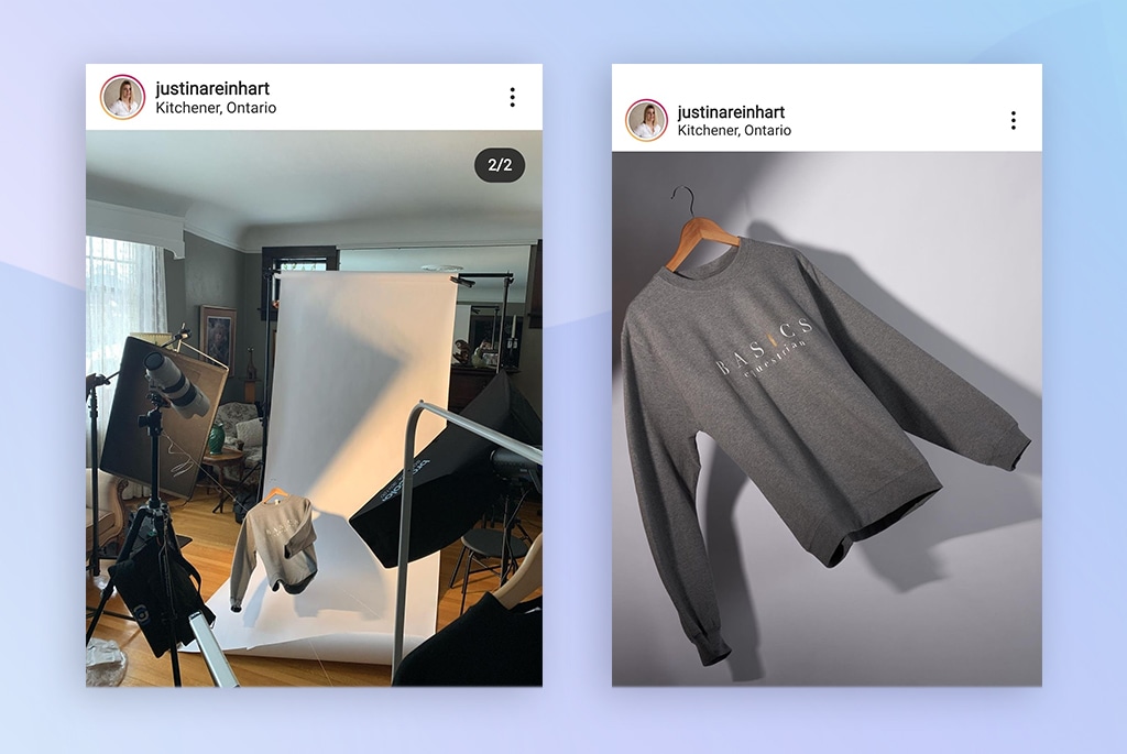 Apparel hanging creatively for a vibrant display, showcasing clothing and accessories in a dynamic visual setup.