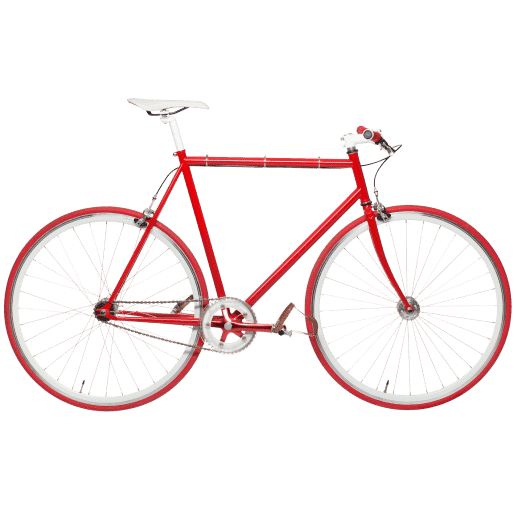 Red bicycle isolated using multi-clipping path services for intricate and precise editing. Edited.