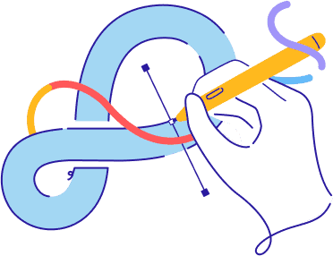 Hand drawing vector shapes with precision for scalable and high-quality graphic designs. Edited.